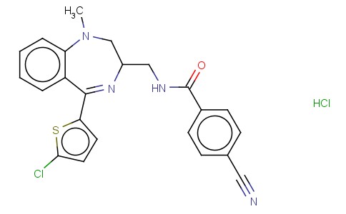 BENZAMIDE, N-((5-(5-CHLORO-2-THIENYL)-2,3-DIHYDRO-1-METHYL-1H-1,4-BENZ ODIAZEPIN-2-YL)METHYL)-4-CYAN
